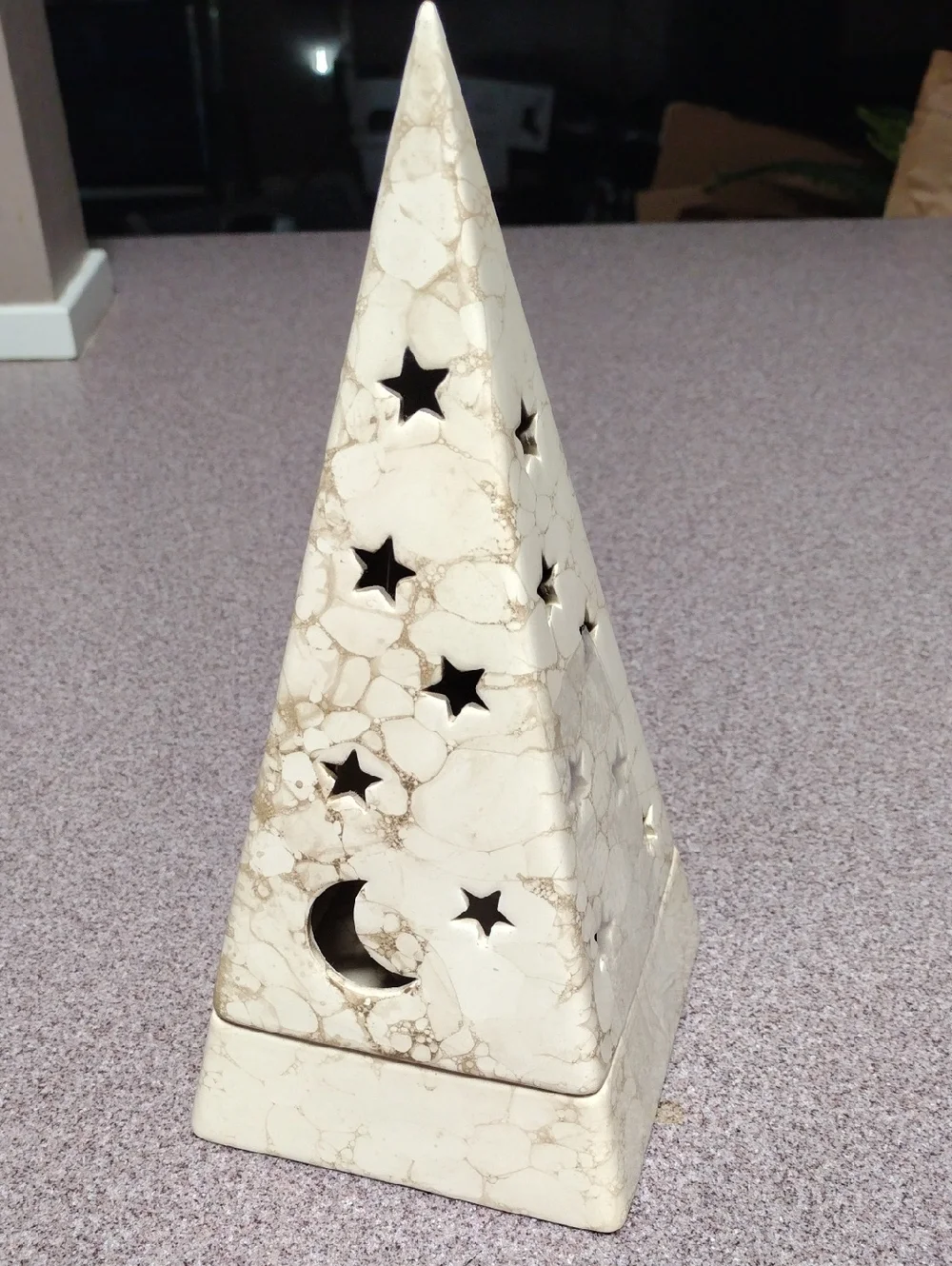 Vintage 90's PartyLite Pyramid Galaxy Tea Light Holder in Cream - Picture 2 of 8